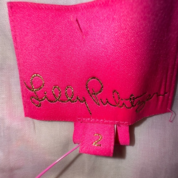 LILLY PULITZER Bri V Neck calla yellow floral coral Midi Dress. Size 2 NWT - Picture 11 of 15